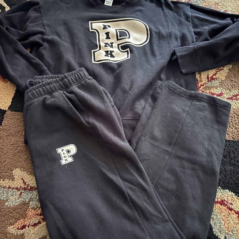 PINK Victoria's Secret Kids Black Jogger Set